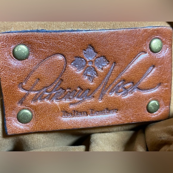 Patricia Nash Zig Zag Whipstitch Patchwork Armeno Leather Messenger bag - Picture 10 of 13